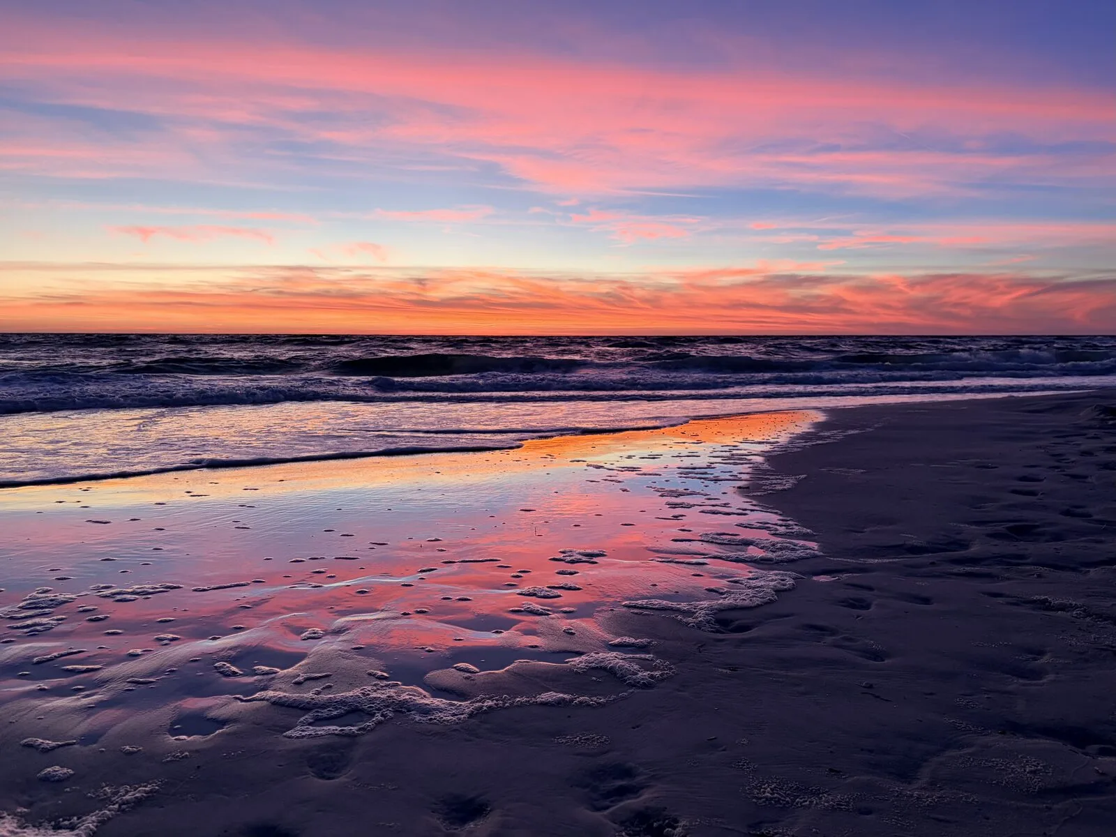 Sunset on the beach in Panama City Beach, Florida