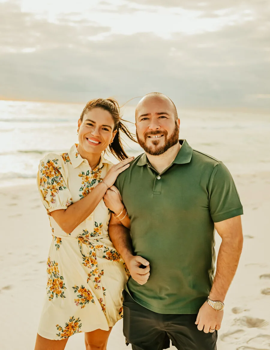 Tish and Cris, founders of Ruata Marketing, on the beach in Panama City Beach